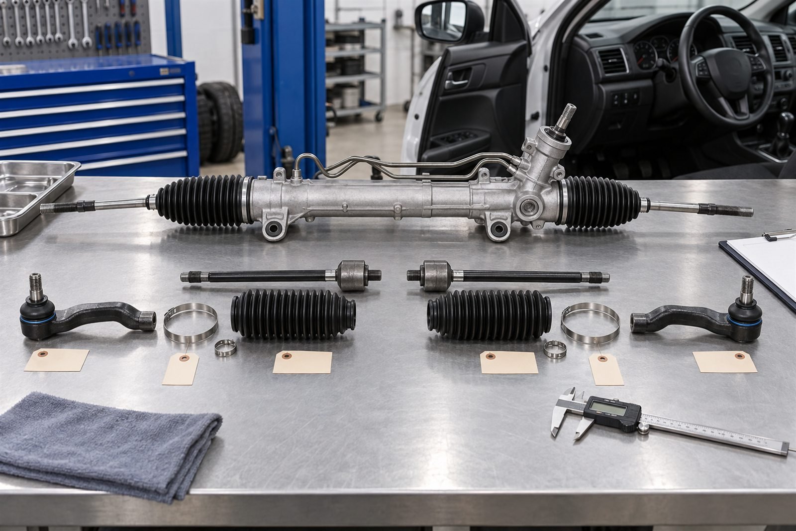 RHD Steering Rack and Tie Rod Identification Guide representative technical visual