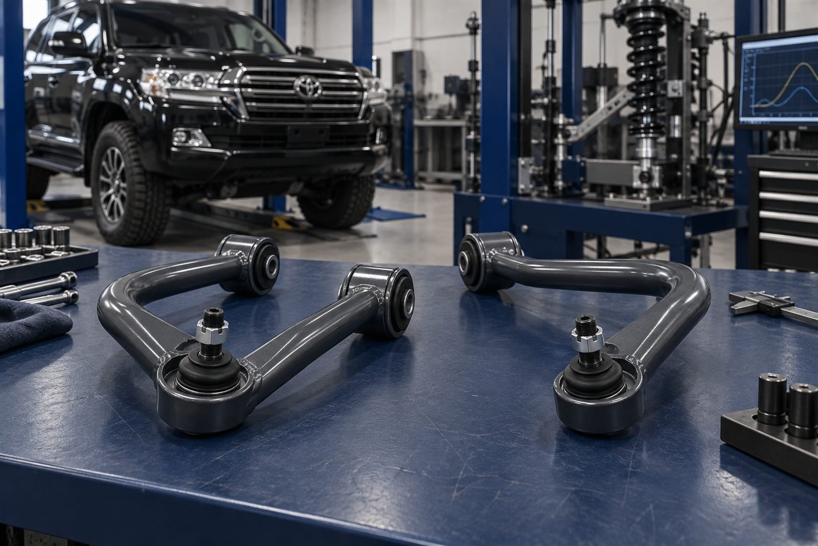 Representative upper control arm set for the Toyota Land Cruiser 200 sourcing program