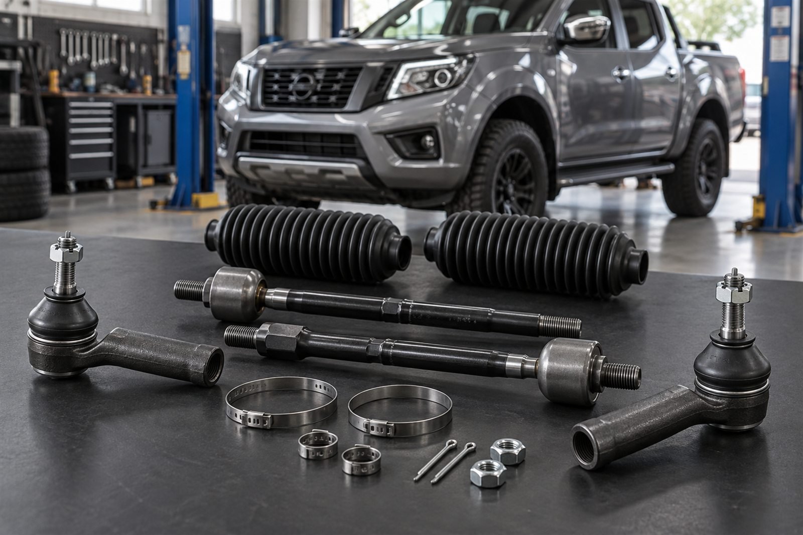 Representative tie rod service kit for the Nissan Navara NP300 D23 sourcing program