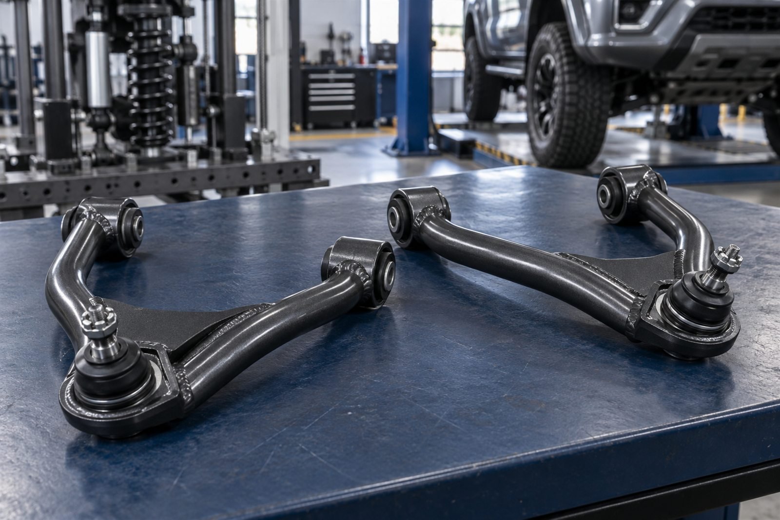 Representative upper control arm set for the Nissan Navara NP300 D23 sourcing program