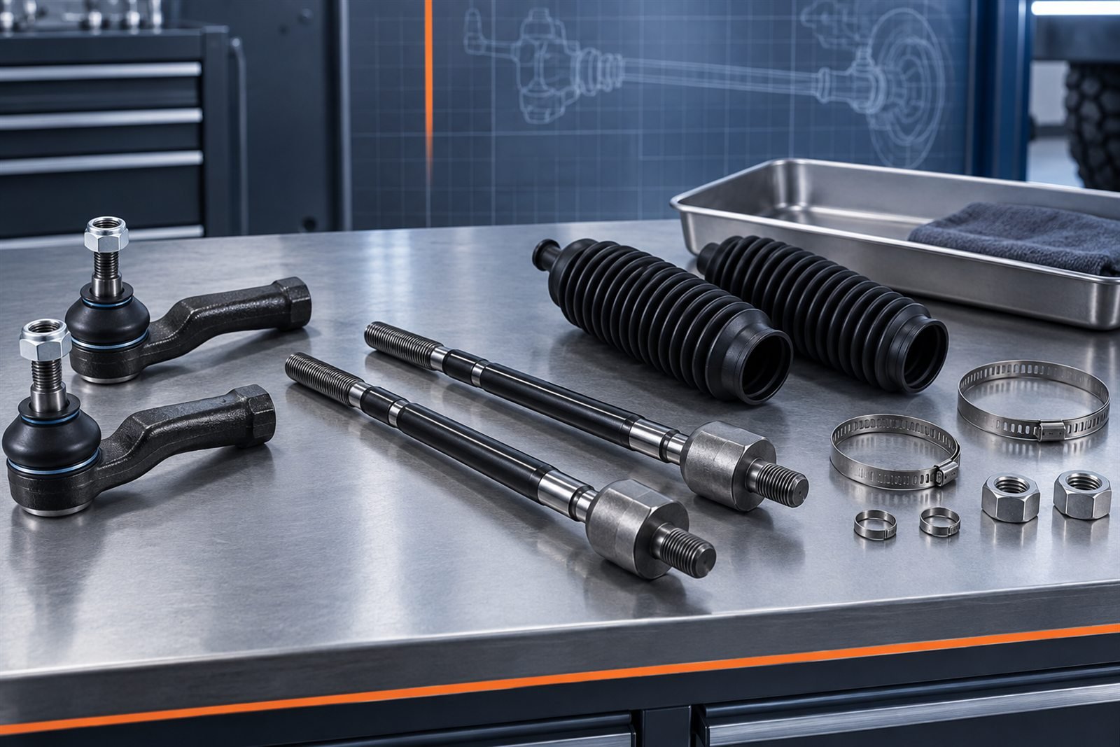 Representative tie rod service kit for the Ford Ranger PX sourcing program