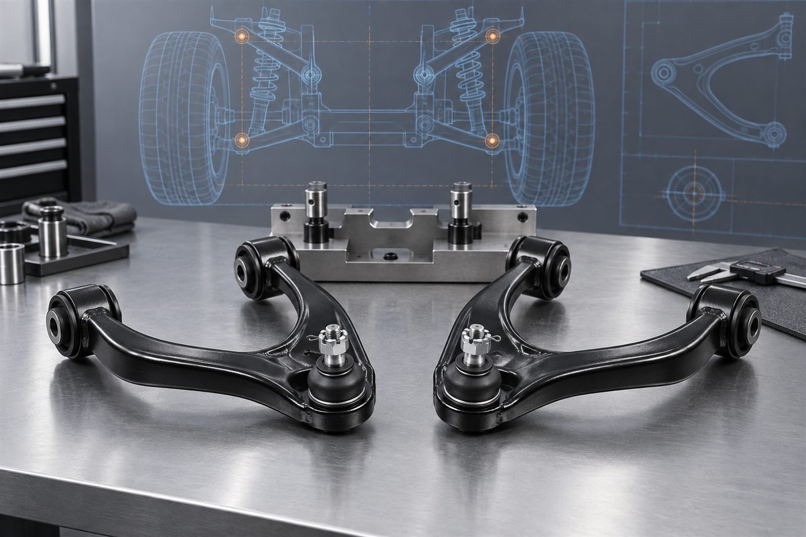Representative matched upper control arm set for the Ford Ranger PX sourcing program