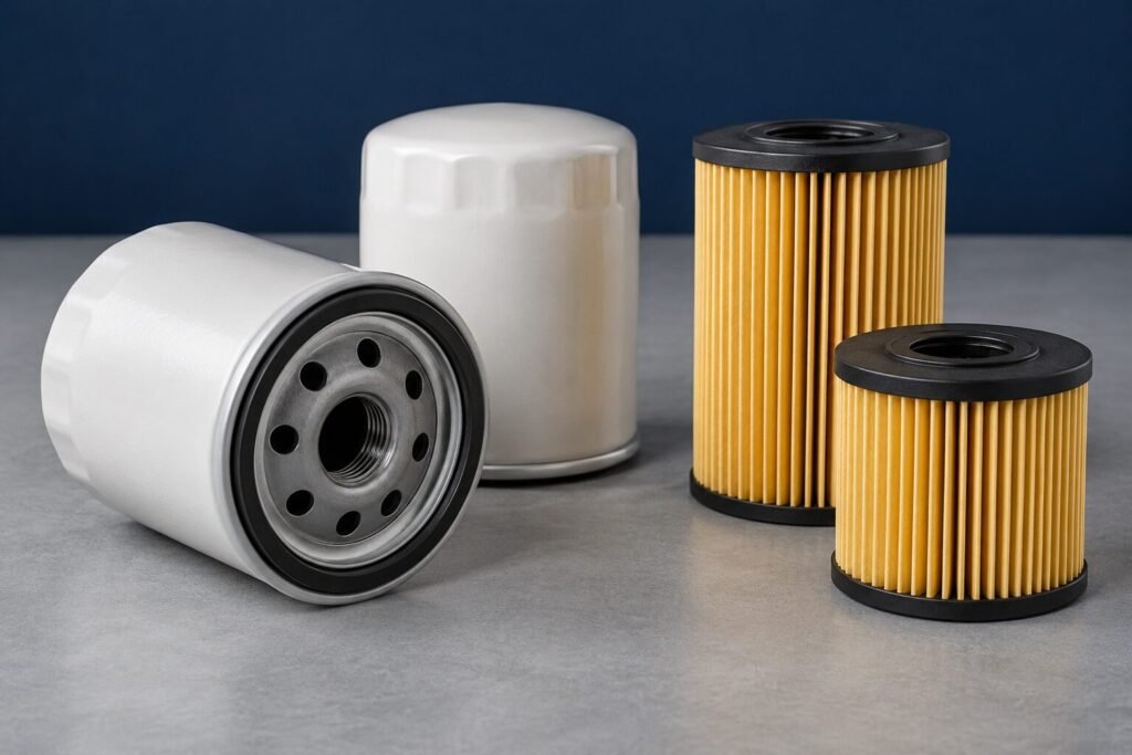 Representative unbranded spin-on oil filters and cartridge elements